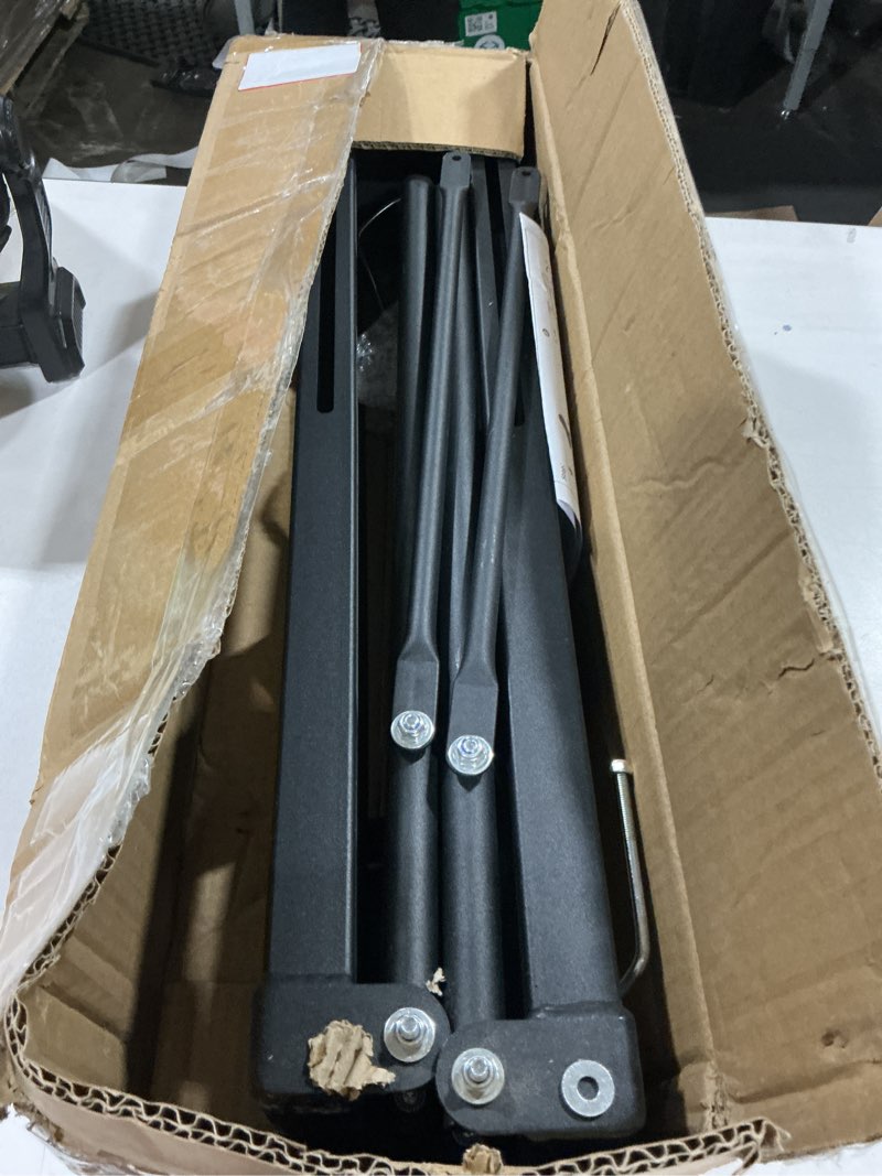 Condition photo showing As Is for roof bike rack mount for car & suv, foldable upright bicycle carrier with two arms, 1-bike rooftop carrier, only for removable roof crossbars