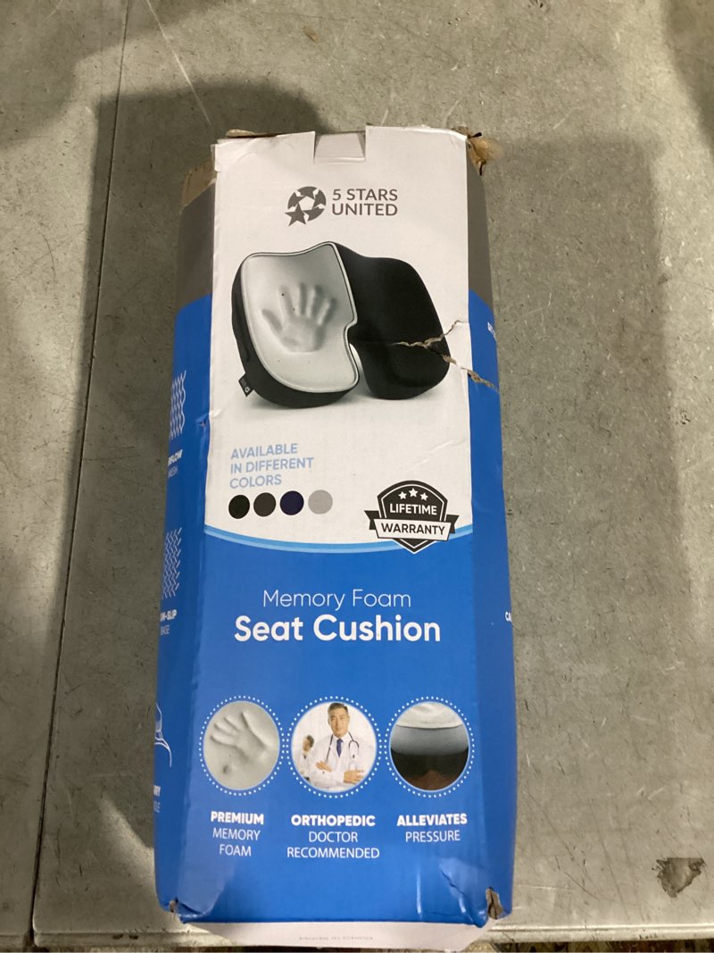 Condition photo showing Good Condition for 5 stars united seat cushion for tailbone pain relief – memory foam cushion for coccyx, hip, hemorrhoid, sciatica & post-surgery recovery – wheelchair, car, desk, gaming & office chairs, l gray light gray mesh large