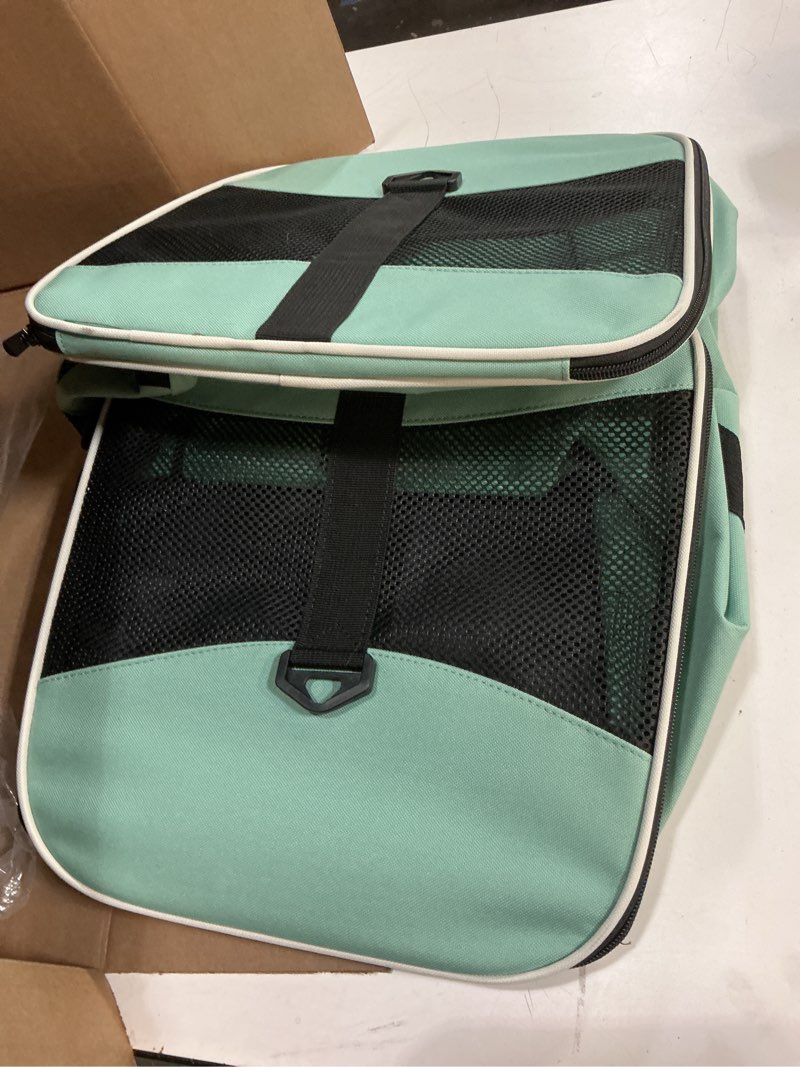 Condition photo showing Good Condition for cat carrying case - pet carrier, up to 30lbs soft sided protable and breathabl pet travel carrier, pet travel carrier removable fleece pad, collapsible for large cats small dogs(x-large, green) 20.0"l x 13.0"w x 13.0"h green