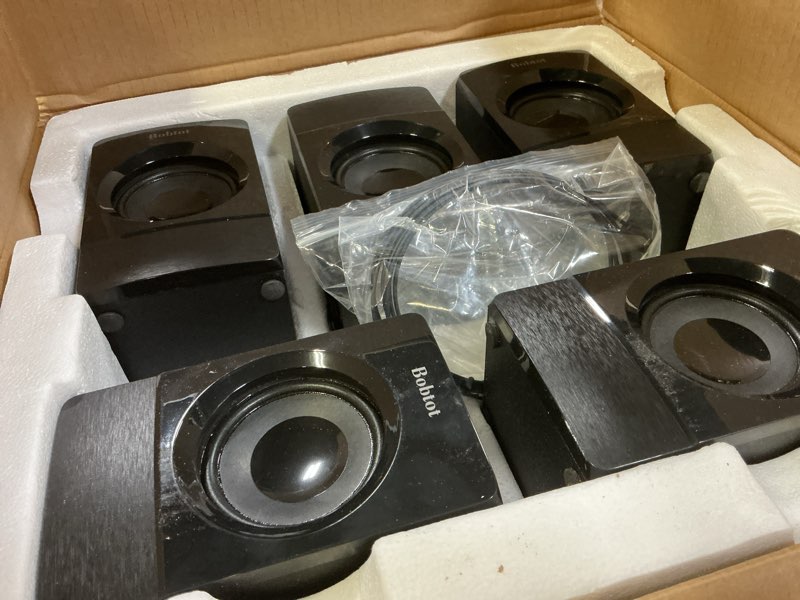 Condition photo showing As Is for Bobtot Surround Sound Systems Home Theater System - 800 Watts Peak Power 6.5" Subwoofer 5.1/2.1 Wired Stereo Speakers Strong Bass with ARC Optical AUX Bluetooth Input