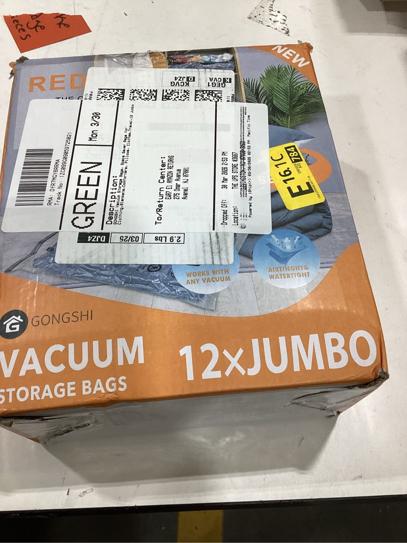 Condition photo showing As Is for vacuum storage bags