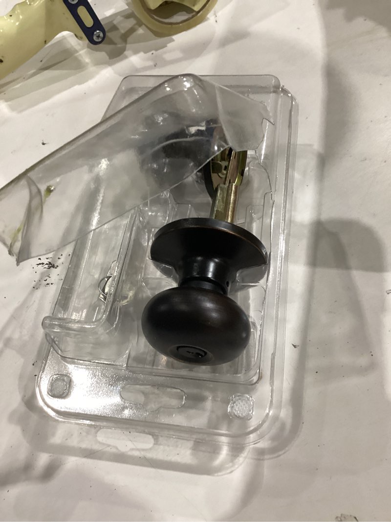 Condition photo showing As Is for reliabilt baron antique bronze exterior keyed entry door knob
