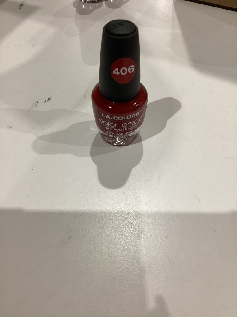 Condition photo showing New/Like New for L.A. COLORS Color Craze Nail Polish, Hot Blooded CNP406 Hot Blooded 0.44 Fl Oz (Pack of 1)