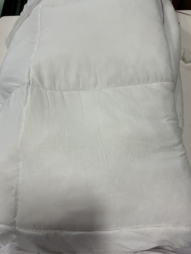 Condition photo showing As Is for Dual Layer 4 Inch Memory Foam Mattress Topper King Size, 2 Inch Cooling Gel Memory Foam and 2 Inch Pillow Top Mattress Pad Cover for Back Pain, Deep Elastic Pocket, Medium Support, White