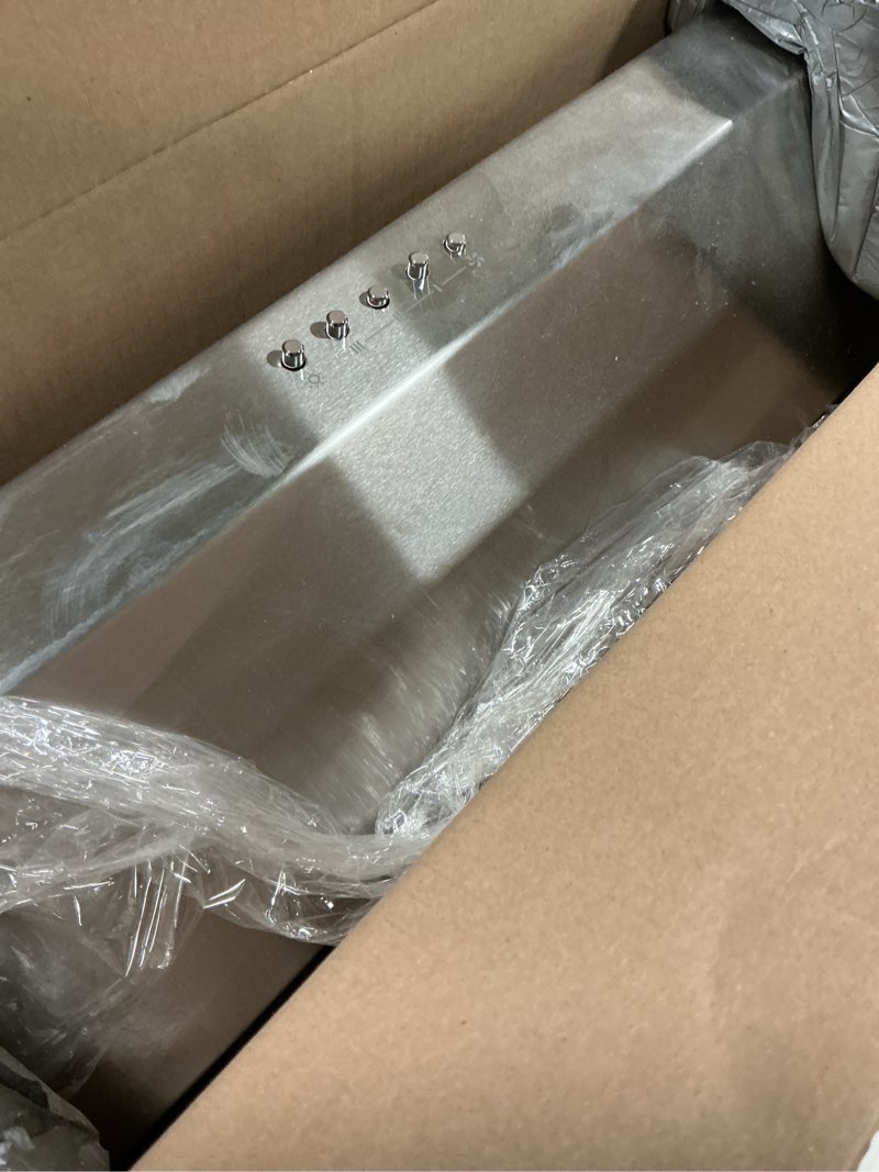 Condition photo showing Good Condition for Broan-NuTone BCSQ130SS Three-Speed Glacier Under-Cabinet Range Hood with LED Lights ADA Capable, 1.5 Sones, 375 Max Blower CFM, 30-Inch, Stainless Steel Stainless Steel 30-Inch Hood