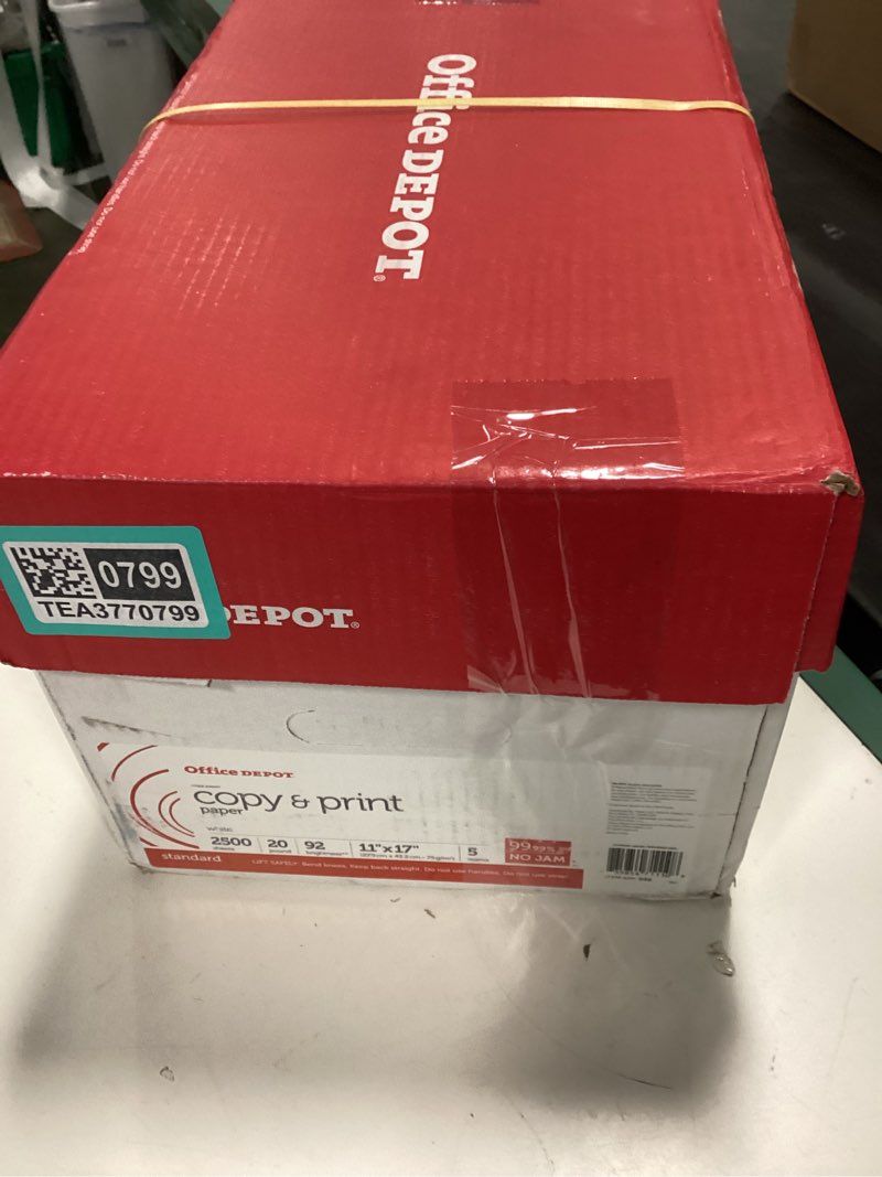 Condition photo showing New/Like New for Office Depot® Copy And Print Paper, Ledger Size (11" x 17"), 92 Brightness, 20 Lb, Ream of 500 Sheets, Case of 3 Reams
