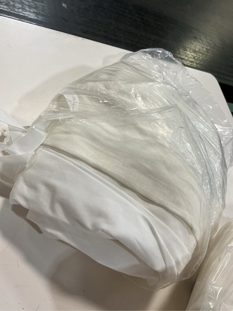 Condition photo showing Good Condition for european linen room darkening curtain - single panel, 48x108, ivory ( 1 pc