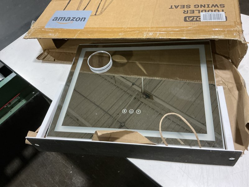 Condition photo showing Good Condition for Vanity Mirror with Lights, 17.3’’ LED Makeup Mirror Detachable 10X Magnification, Smart Touch Control, 3 Color Lighting Modes,360°Rotation Tabletop Make Up Mirror for Bedroom Bathroom White 15.2"L x 13"W