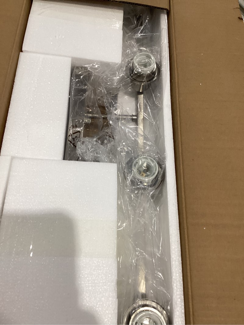 Condition photo showing Good Condition for vinluz industrial brushed nickel wall sconce with clear glass shade and metal base,4 light bathroom vanity lighting fixture over mirror for dressing table brushed nickel 4 light