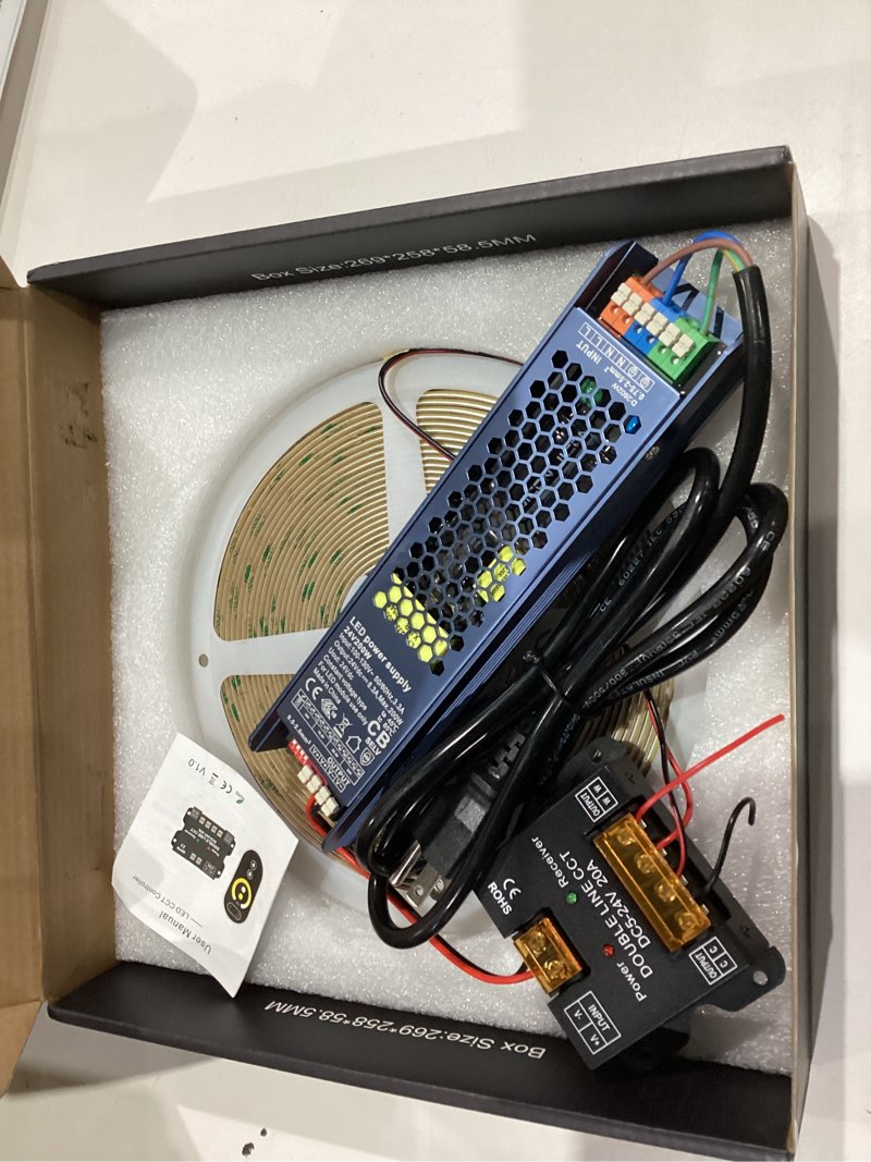 Condition photo showing Good Condition for benlun 24v cct cob led strip lights kit 65.6ft (2 rolls of 32.8ft), 2700k-6500k dimmable white cuttable led tape light cri 93 with remote controller and power supply for bedroom indoor decoration