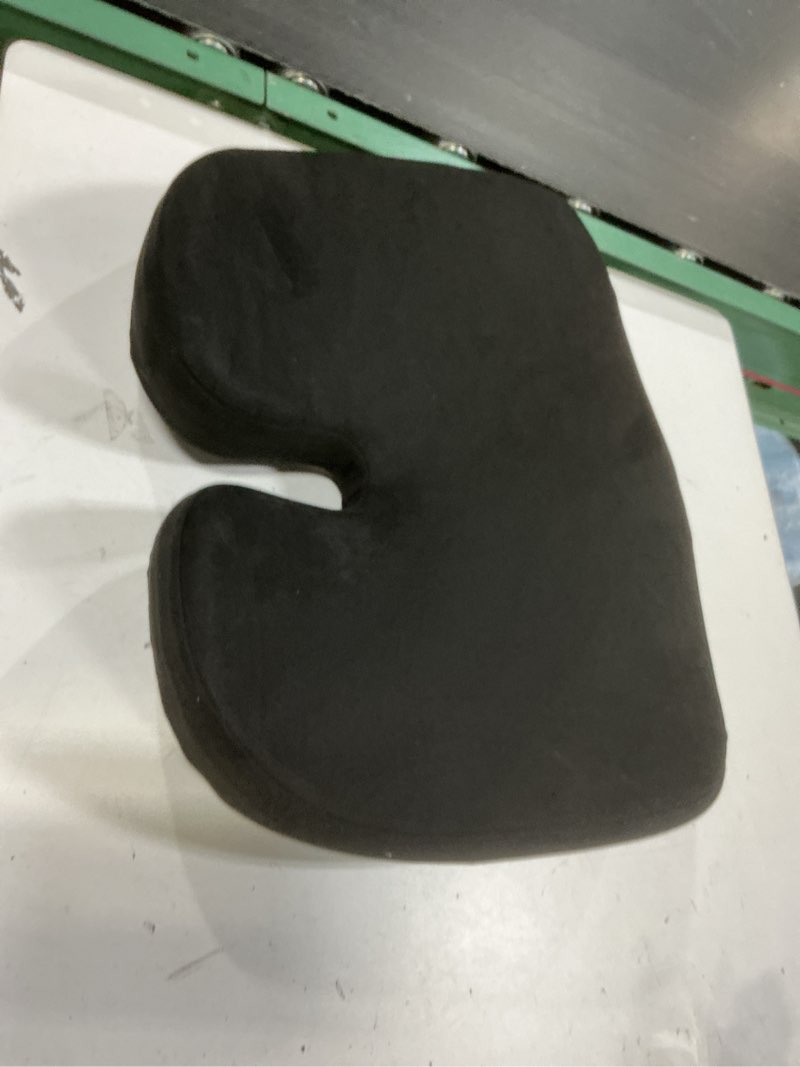 Condition photo showing Good Condition for 5 stars united seat cushion for tailbone pain relief – large memory foam cushion for coccyx, hip, sciatica & post-surgery recovery – wheelchair, car, desk, gaming & office chairs, black, xx-large black suede xx-large