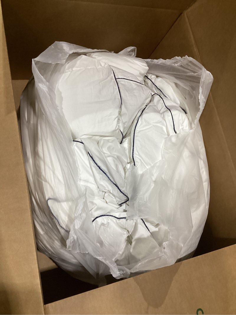 Condition photo showing As Is for pacific coast goose down fiber comforters oversized king duvet insert, all season white comforter, 3d hidden-stitch baffle box design, 8 tabs, gifts for women/men, extra fluffy luxury duvet (116"x98") overized king