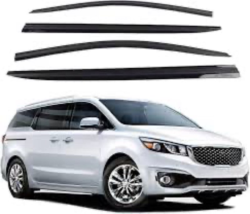 IG Window Visor for Kia Sedona 2015-2021, Rain Guard Tape-On Extra Durable Sun Wind Side Vent Window