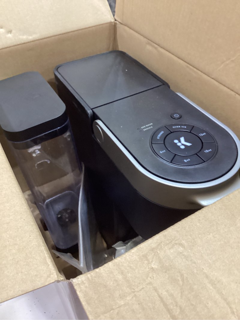 Condition photo showing As Is for keurig k-supreme single serve k-cup pod coffee maker, multistream technology, 4 brew sizes, 66oz dual-position removable reservoir, black black coffee maker