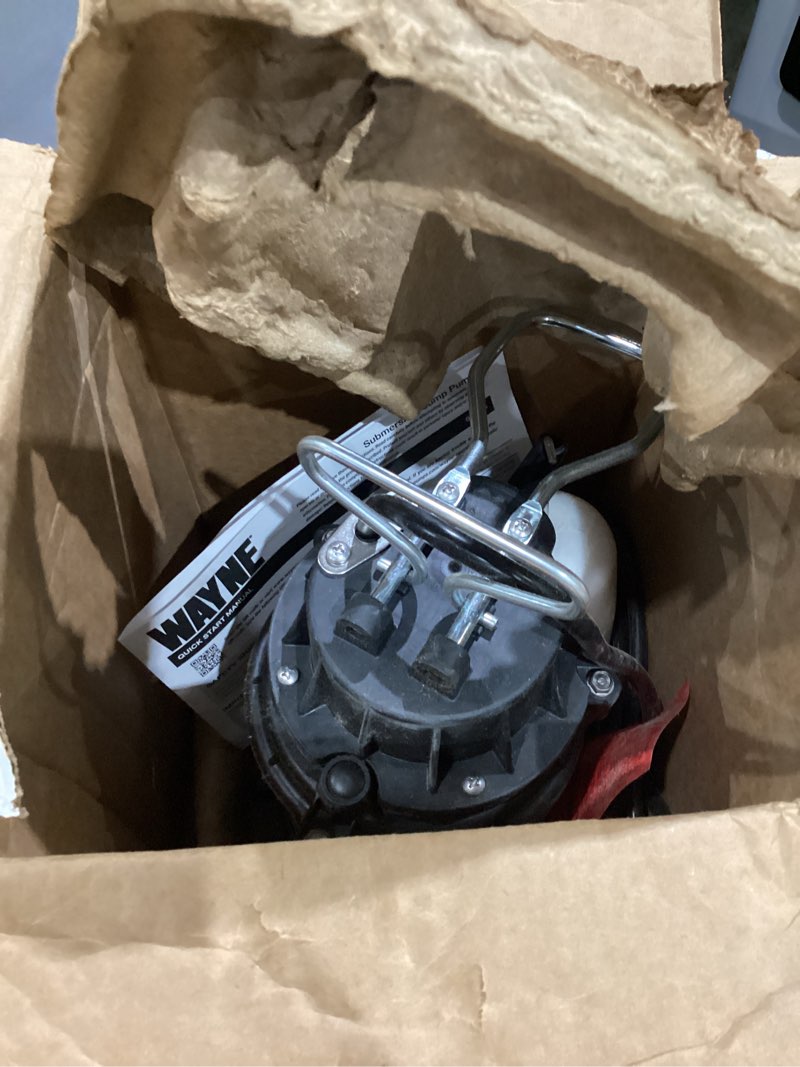 Condition photo showing As Is for wayne cdu800 1/2 hp submersible sump pump – cast iron & stainless steel, vertical float switch, 5,100 gph, 3-year warranty 1/2 hp coated steel sump pump