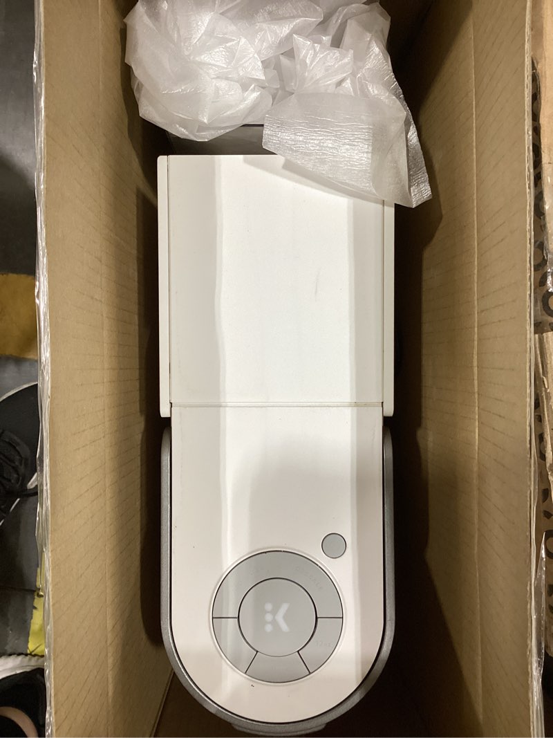 Condition photo showing As Is for keurig k-slim single serve k-cup pod coffee maker, multistream technology, 3 brew sizes, slim and sleek design, 46oz removable reservoir, white