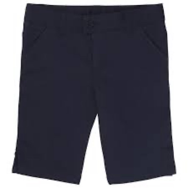 French Toast Girls' Adjustable Waist Twill Bermuda Shorts, Navy, 6X