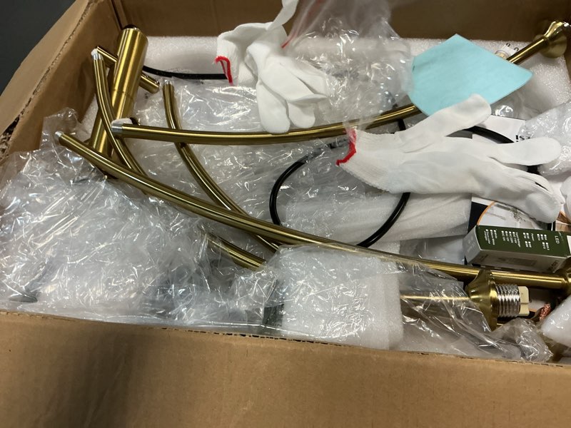 Condition photo showing New/Like New for contemporary gold ceiling light 5-light glass globe lights mid century modern sputnik chandelier for dining room kitchen bedroom lighting fixture a gold-white