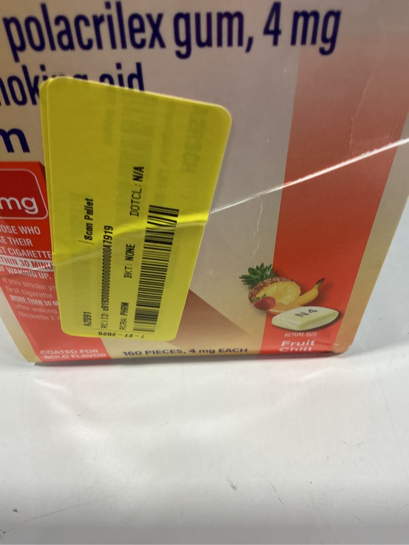 Condition photo showing New/Like New for nicorette 4mg stop smoking aid nicotine gum - fruit chill - 160ct