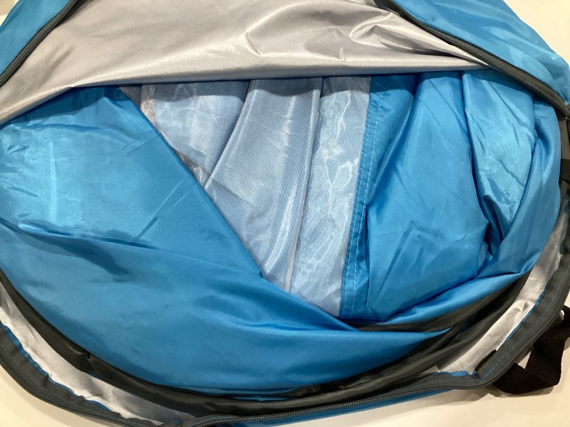 Condition photo showing As Is for gorich beach tent sun shelter for 3/4-5/6-7/8-10 person with upf 50? uv protection, lightweight & easy setup beach shade canopy, portable beach shade tent beach cabana blue 4 person