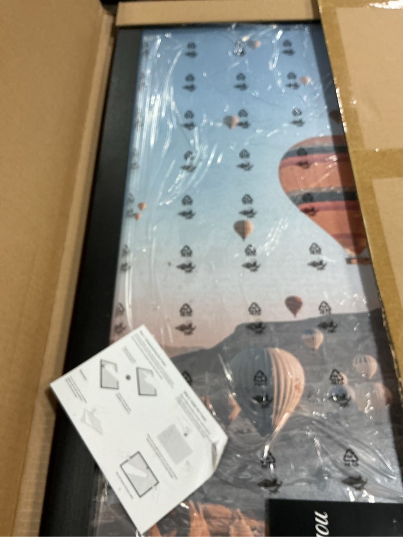 Condition photo showing New/Like New for 21x28 picture frame for wall display, 21x28 black picture frame with shatter resistant plexiglass, stable and sturdy 21 x 28 poster frame for wall display, handpicked gift collection, 1 pack