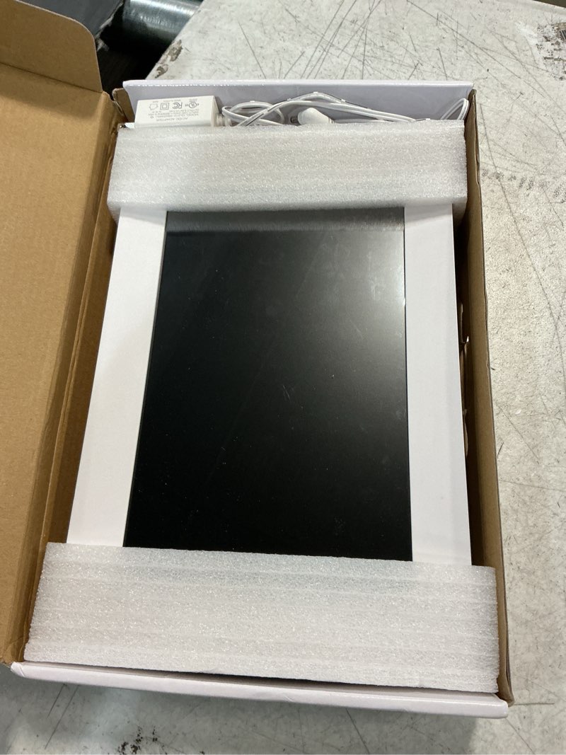 Condition photo showing Good Condition for frameo white 10.1 inch smart wifi digital photo frame,digital picture frame wi-fi with 32gb storage & sd slot, electronic picture frame ips touch screen with auto-rotate, gifts for mom, house warming frameo white 10.1" 32gb