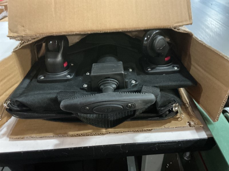 Condition photo showing Good Condition for dbest products Smart Cart Pet Carrier with Wheels, Airline Approved Dog and Cat Carrier with Telescoping Handle, 21x12x12in, 24 lb Capacity, Black Carrier on wheels 21.0"L x 12.0"W x 12.0"H Black