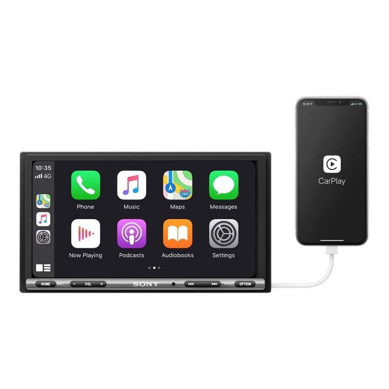 sony xav-ax150-apple carplay/android auto-7" touchscreen-double-din in-dash unit-55 wattsx4
