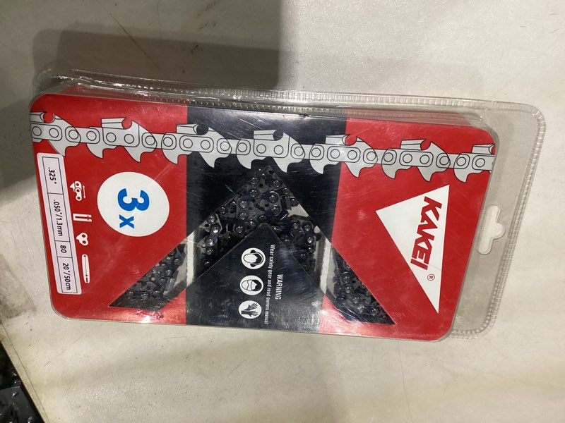 Condition photo showing As Is for kakei husqvarna chainsaw chain 20 inch .325" pitch .050" gauge 80 drive links fits husqvarna 450 (rancher), 545 (rancher), 550 (xp), craftsman, jonsered (3 chains) - full chisel 20" .325" .050" 80dl- german steel *3