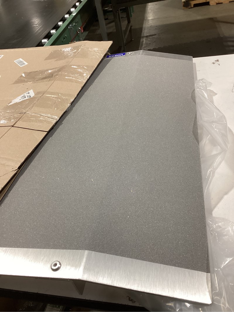 Condition photo showing Good Condition for Wheelchair Ramp 28.5" W, Bridge Threshold Ramp for Doorways, 1.2''H with 3.5-6''Width Adjustable Supporting, Aluminum Ramp for Wheelchairs