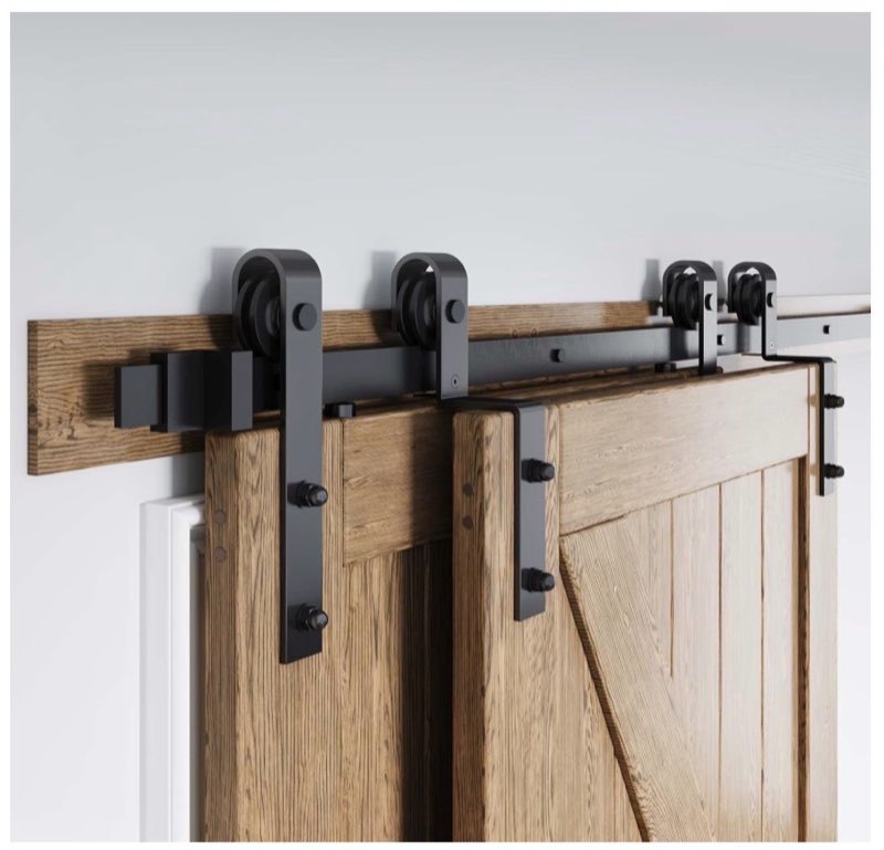 6.6 ft bypass sliding barn door hardware