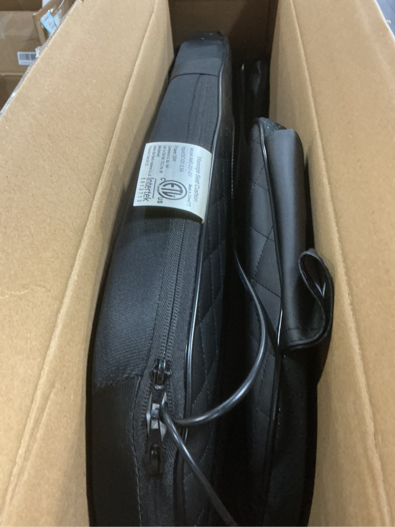 Condition photo showing As Is for Vibration Car Back Massager, Back Massage Cushion with Heat, 10 Vibrating Motors & Heating Therapy to Release Stress and Fatigue, for Car, Home and Office Use (SIMILAR NO SAME)