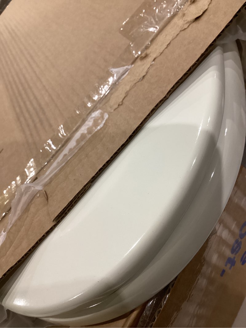 Condition photo showing New/Like New for Bemis Elongated Enameled Wood Toilet Seat in Biscuit with Easy•Clean? Hinge