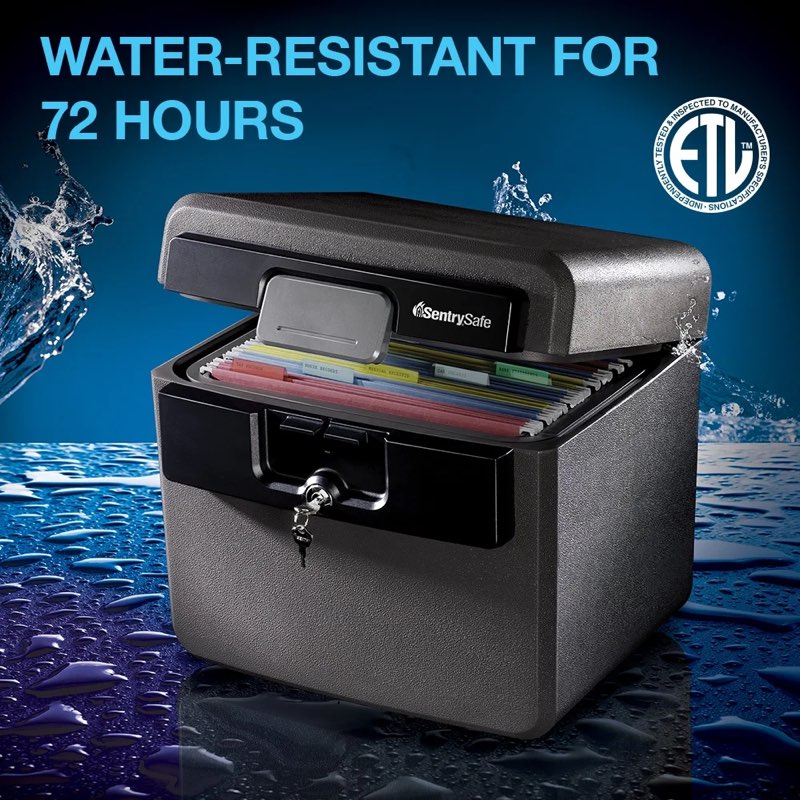 sentrysafe hd4100 safe box, fire-resistant and water-resistant with key lock 0.65 cu. ft.