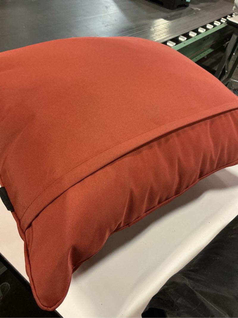 Condition photo showing As Is for Favoyard Outdoor Deep Seat Cushion Set, 24 x 24 Inch Rainproof & 3-Year Fade Resistant Patio Furniture Cushions, Removable Seat Bottom & Back Cushion Covers with Ties for Chair, Sofa, Couch, Red