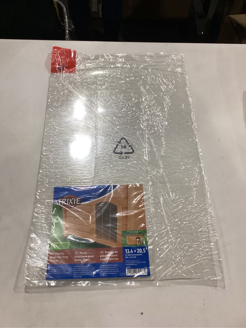 Condition photo showing New/Like New for Trixie Vinyl Dog Door Flap, Fits 13.2 x 19.5-in Wooden Dog House Opening, Replacement Doggie Door Curtain Flap for Wooden Doghouses 13.4 x 20.5 inch