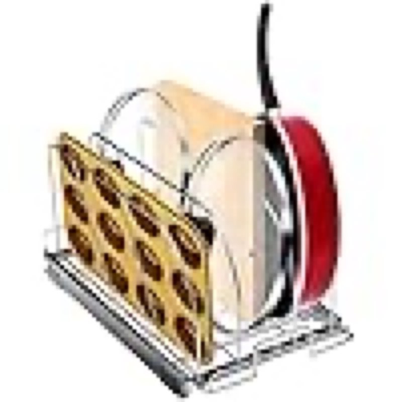 VEVOR Pan and Pot Rack, Expandable Pull Out Under Cabinet Organizer, Cookie Baking Pans tray Organization, Adjustable Wire Dividers, Steel Lid for Kitchen Cabinet & Pantry, 9.5"W