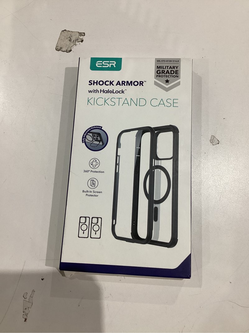 Condition photo showing New/Like New for ESR for iPhone 14 Pro Max Case with Stand, Compatible with MagSafe, Full-Body Military-Grade Drop Proof Case with Built-in 9H+ Tempered Glass Screen Protector, Armor Series, Clear iPhone 14 Pro Max Armor+ Clear