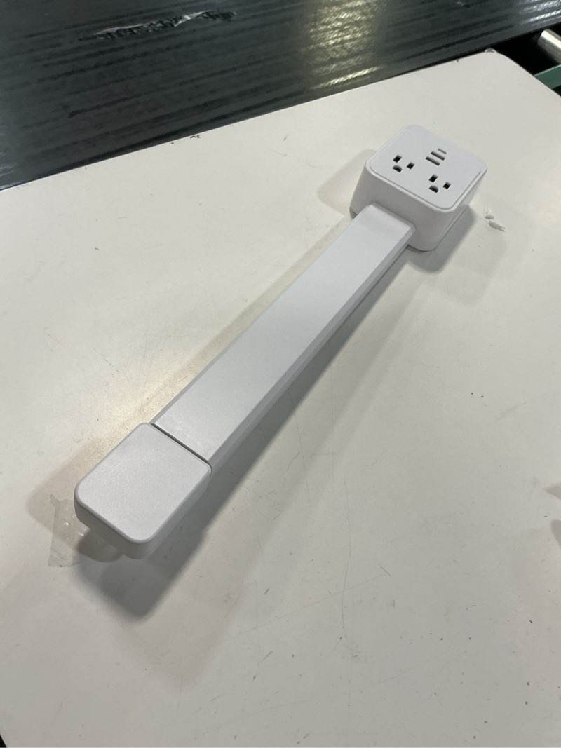 Condition photo showing As Is for outlet extender stick with usb-c & usb-a, 2 ac outlets – 180° rotating adjustable 17–25" extendable power strip for hard-to-reach wall outlets behind couch, bed, desk or nightstand