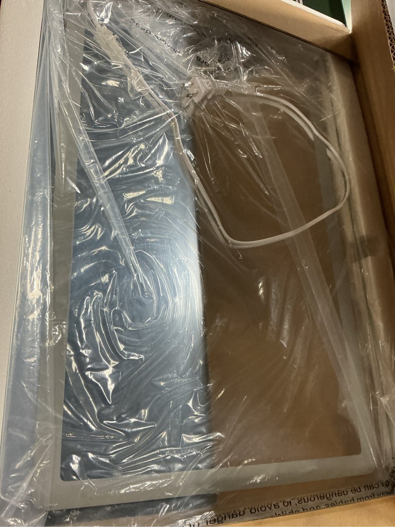 Condition photo showing Good Condition for beelux 16''x24'' bathroom mirror lights, wall-mounted lighted vanity mirror 3 color front lights,anti-fog, smart touch, memory function, stepless dimmable,etl listed 16"l x 24"w
