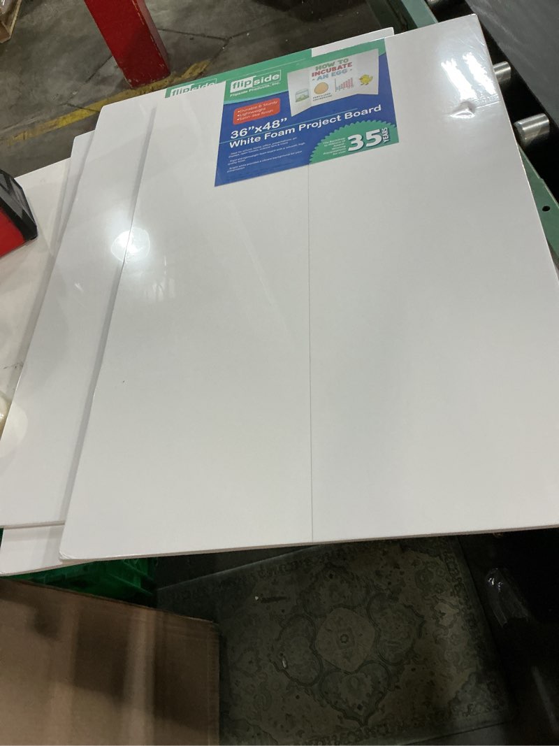 Condition photo showing Good Condition for flipside products 36” x 48” foam project boards for presentations, science fair, school projects, event displays and trifold picture board - white 3/16'' thick- 3 pack 3 pack white