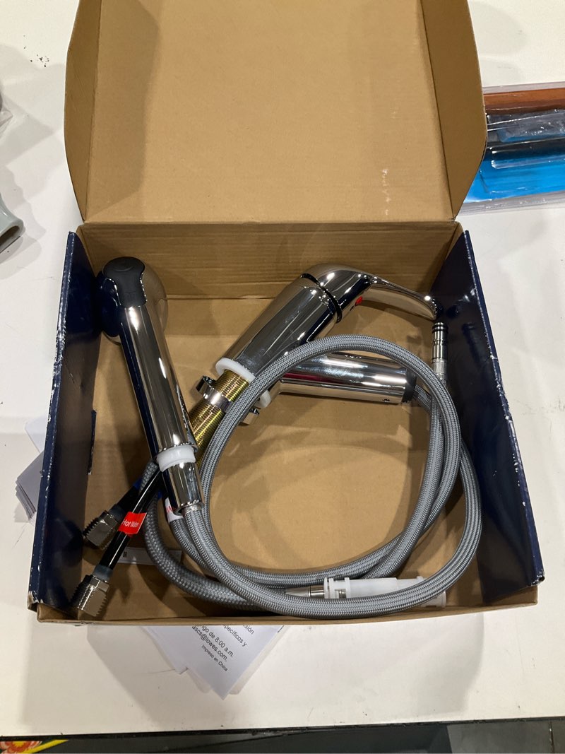 Condition photo showing Good Condition for project source chrome 1-handle deck-mount utility faucet with pulldown sprayer