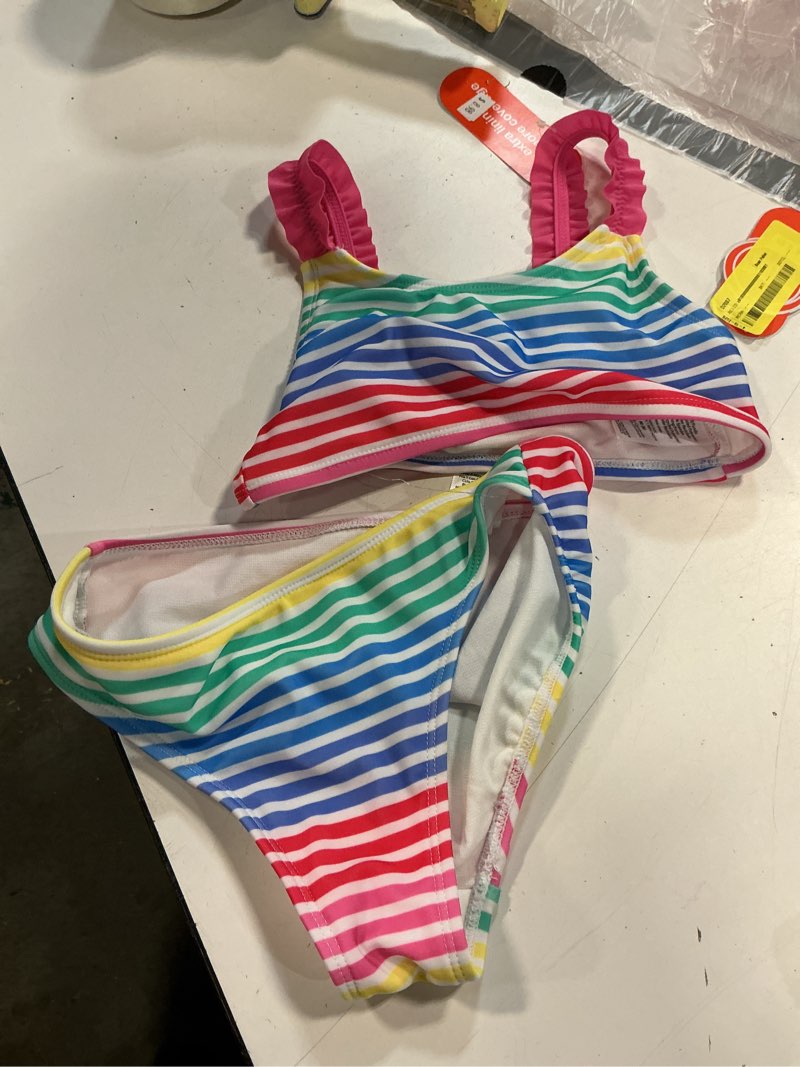 Condition photo showing Good Condition for wonder nation girls everyday bikini swim set with upf 50+, 2-piece, sizes 4-18 (size m 8)