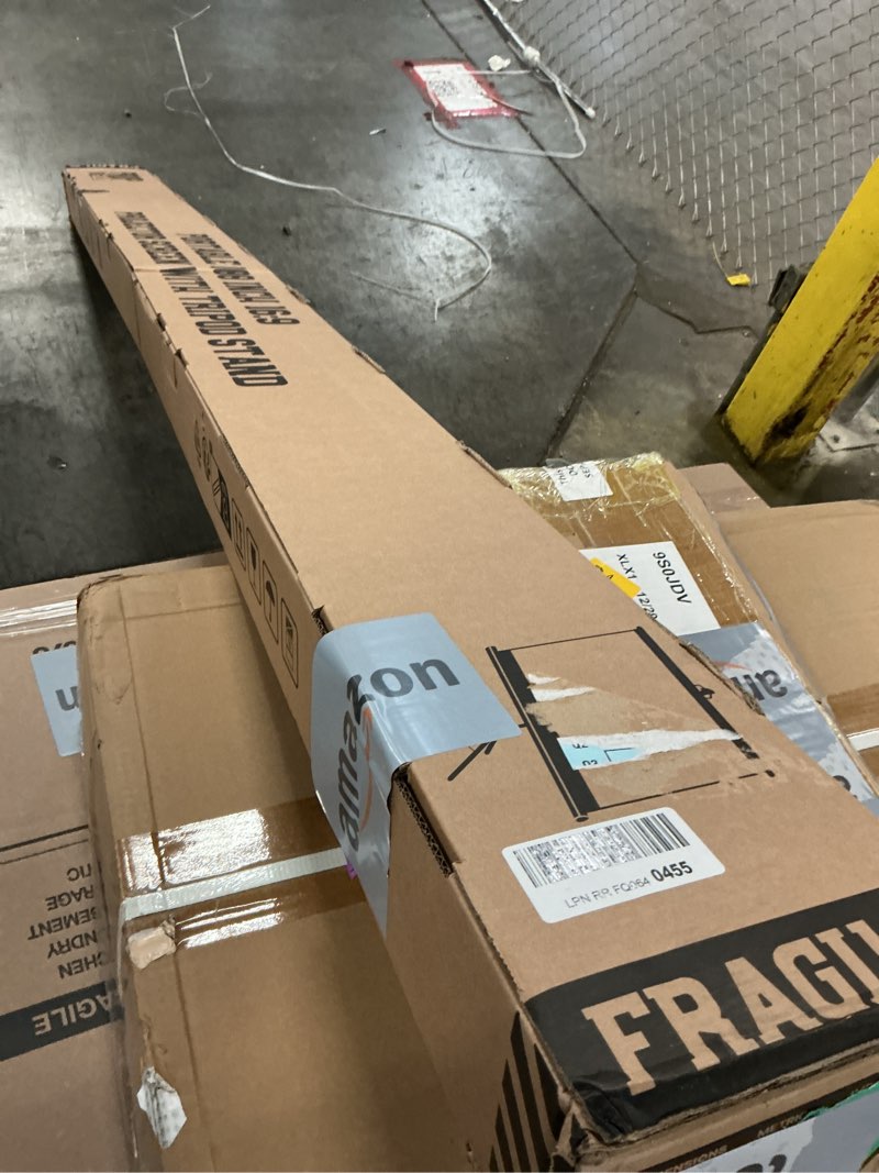 Condition photo showing New/Like New for 100 Inch Indoor and Outdoor Projector Screen with Stand for Movies or Presentations - HD Premium 16:9 Folding Free Tripod Screen with Carry Bag and Straps, Matte 100 Inch 16:9 Aspect Ratio Black