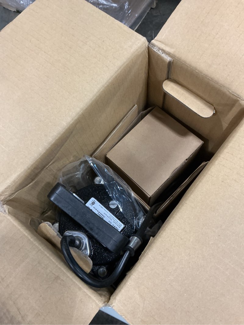 Condition photo showing New/Like New for 1 hp cast iron / stainless steel submersible sump pump with caged float switch and controller