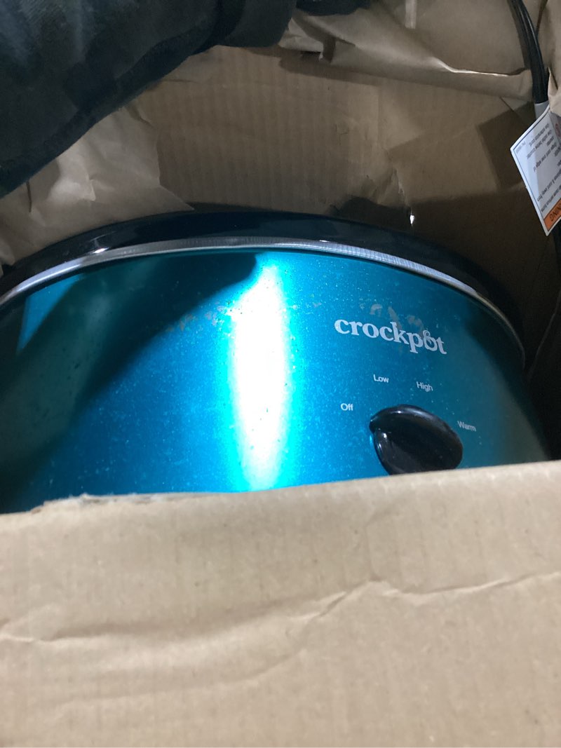 Condition photo showing As Is for Crockpot Manual 7-Quart Slow Cooker Turquoise 7 Quarts
