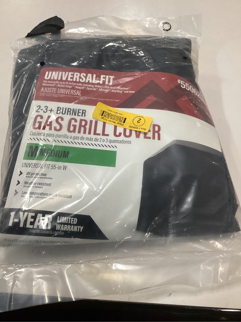 Condition photo showing As Is for Grill Cover, 58 inch BBQ Gas Grill Cover for Outdoor Grill, Waterproof, Anti-UV, Rip-Proof, Fade Resistant Material, Barbecue Cover with Hook-and-Loop Straps & Adjustable Hem Drawstring, Black 58 inch Black
