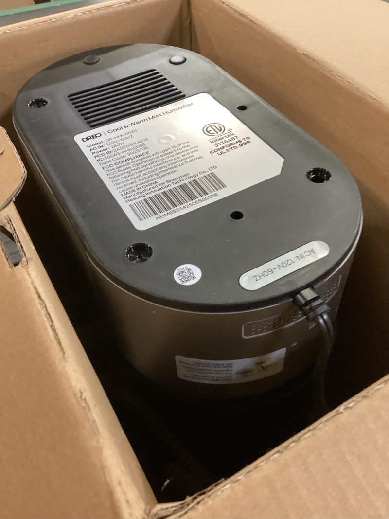 Condition photo showing As Is for DREO 6L Humidifiers for Bedroom, Smart Warm & Cool Mist for Large Room, 60Hr Quiet Runtime for Baby, Plant, Humidity Sensor, Indicator Light, 12H Timer, Google/Alexa, HM713S
