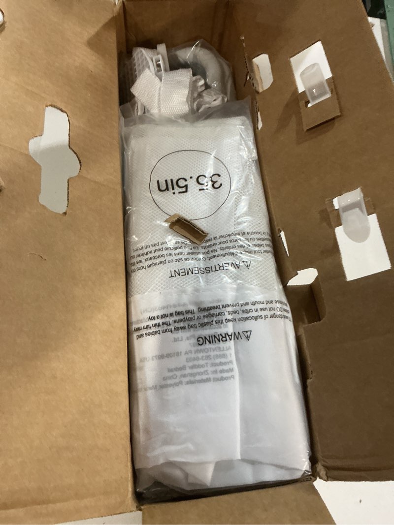 Condition photo showing New/Like New for comfybumpy premium adjustable bed rail for toddlers, swing-down safety guard, height adjusts 24.4"–32.3" h, 35.5" regular length, sturdy steel & breathable mesh, for twin, full & queen, white, 1-pack white 35.5"l × 24.4"–32.3"h (adjustable) | 1-pack