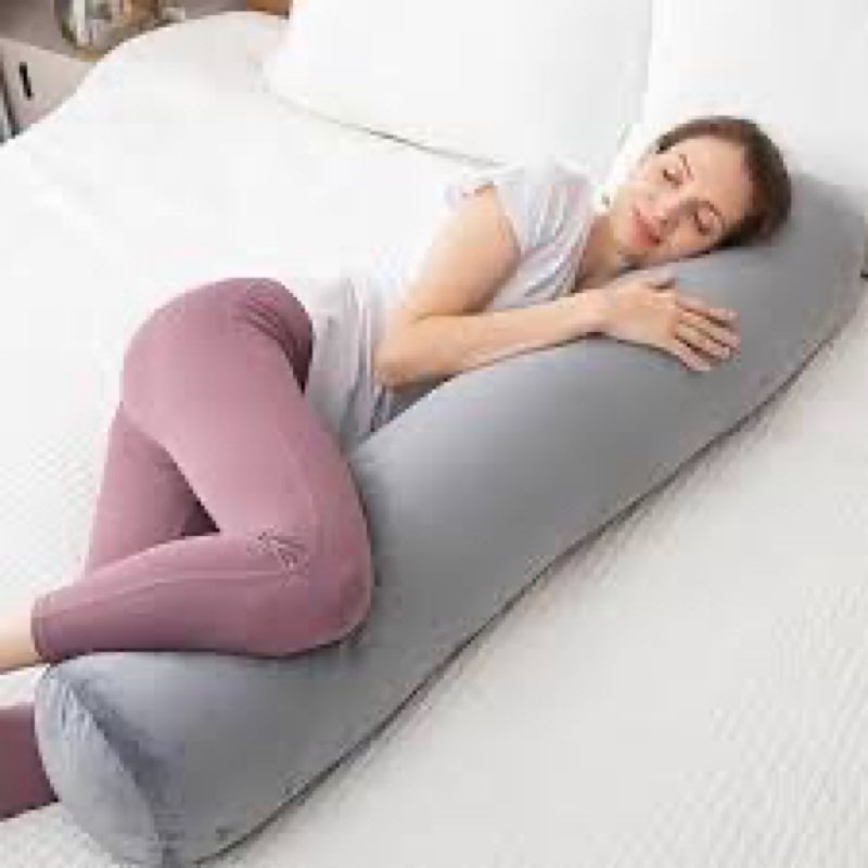 1 MIDDLE ONE Body Pillow for Adults, Bolster Pillow with Removable Velvet Cover, Long Round Pillow f